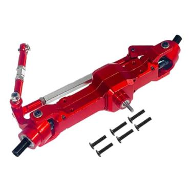 Imagem de TTETTZ Eixo de metal rc conjunto de eixo dianteiro peças sobressalentes substituição eixo dianteiro montar para caminhão de carro de controle remoto, Vermelho