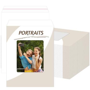 Imagem de Humyoun Envelopes fotográficos de 100 peças de 21 cm x 28 cm com janela de plastino de 12 cm x 15 cm para catálogos de fotos, folhetos, certificados, calendário da empresa (minimalismo)