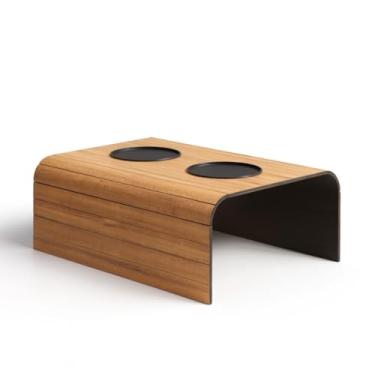 Imagem de Kit 2 Esteiras Para Sofá Suporte Porta Copos e Controle Madeira(1 Esteira Simples Caramelo)