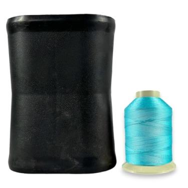 Imagem de Kit Para Pipas Linha Vera Cruz Fio 10 de 1000 Jardas Colorida e Porta Linha Médio Oval Preto