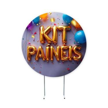 Imagem de Kit 3 Painéis de festa redondo 50x50 , painel redondo, painel de festa