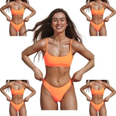 Imagem de Biquini Feminino Fio Dental Cintura Alta Asa Delta Top Verão Efeito Li