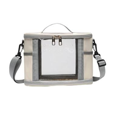 Imagem de Generic Bolsa de transportador de pássaros cobaia porco portador de pássaro portátil gaiola de gaiola de animais de estimação para vícios de chinchilla, Beige L