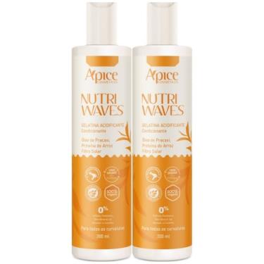 Imagem de Kit 2 Gelatina Acidificante Capilar Apse Apice Nutri Waves Condicionante Modeladora Curvaturas 300ml