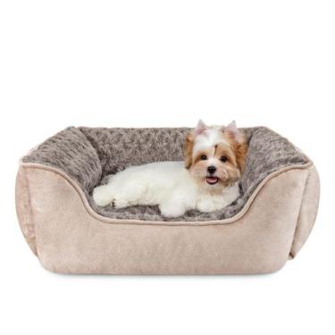 Imagem de Cama para Cachorro JOEJOY Retangular - Bege - Para Cães Pequenos, Médi
