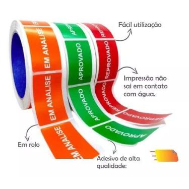 Imagem de Etiqueta Selo De Produto Aprovado - Em Analise - Reprovado - Etiquetas