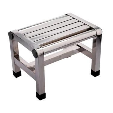 Imagem de IEUDNS Banco do banheiro do pé bancos domésticos bancos de degrau de bancos de aço inoxidável para a cozinha Banheiro idosos idosos sênior, 28.6cmx20cmx26cm