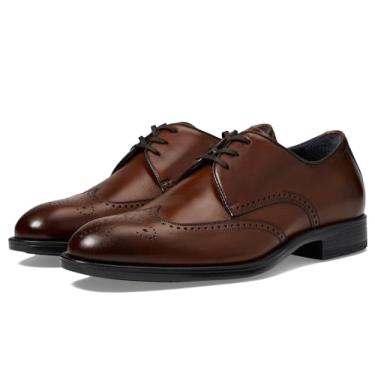 Imagem de Johnston & Murphy Sapato Oxford masculino Flynch Wing Tip, Pele de bezerro italiana bege, 40