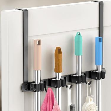 Imagem de Suporte de vassoura PrimZooty Over The Door 304 em aço inoxidável