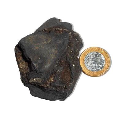 Imagem de Shungite com Pirita Incrustada Pedra Bruto 100 a 150g 90mm - Cristaisd