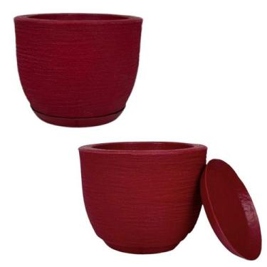 Imagem de Kit de 2 vasos cone 20x25 para planta grafiato de luxo em polietileno 