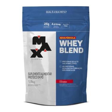 Imagem de Whey Blend - Whey Protein Concentrado 1,8kg - Max Titanium, MORANGO, 1
