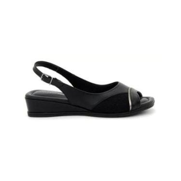 Imagem de Sandália Feminina Anabela Comfortflex 24-70405 Preto-Feminino