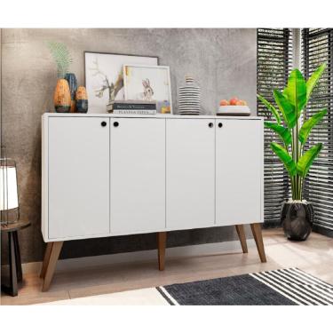 Imagem de Balcão Aparador Buffe Retro 4 Pts Branco Lituania Brienza