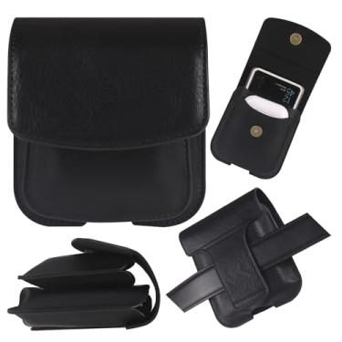 Imagem de CCSmall Capa para celular Samsung Galaxy Z Flip 6 5 4 3 com clipe de cinto com bolsa para fones de ouvido, capa de telefone flip de couro PU retrô para Motorola Razr 2023 2024 40 50 Ultra SJB preta