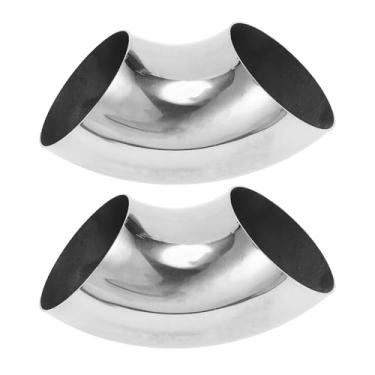 Imagem de Motoforti 2 peças 90 graus mandril curva cotovelo carro modificado tubo de escape tubulação 304 espessura OD 1,5 mm/16GA 76x175x1,5 mm aço inoxidável 304 tom prata