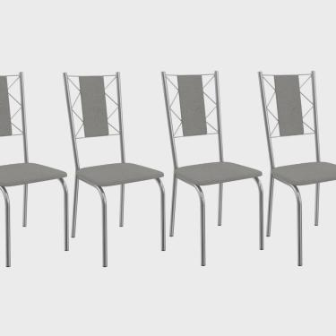 Imagem de Kit 4 Cadeiras para Sala de Jantar de Metal Lisboa