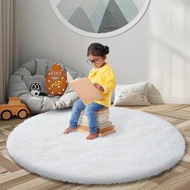 Imagem de Tapete Area junhejiamei Super Soft Circle para meninas F4 branco