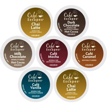 Imagem de Coffee Pods Variety Sampler Cafe Escapes para Keurig 24ct
