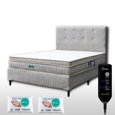 Imagem de Colchão  Casal 1,38 x 1,88 m Com Massageador  Base box  Cabeceira Duqu