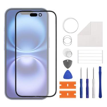 Imagem de SWARK Nova substituição de lente do painel externo de vidro da tela frontal + OCA compatível com 16 com kit de reparo atualizado - sem tela LCD e digitalizador sensível ao toque