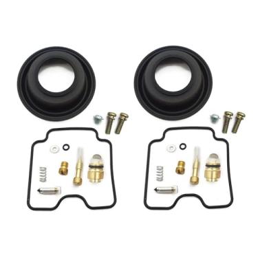 Imagem de Kit de reparo de carburador, válvula de agulha, parafuso de ar com diafragma a vácuo de êmbolo compatível com GS500 2001-2002 GS 500 2001-2002 (2 conjuntos)