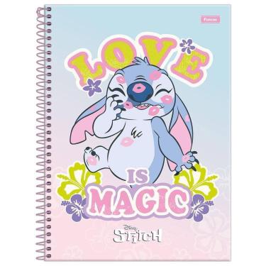 Imagem de Caderno Univ 15 Matérias 240Fls Stitch Love Is Magic Foroni