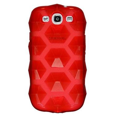 Imagem de Amzer AMZ94837 Hexagon High Gloss TPU Soft Gel Skin Fit Capa para Samsung Galaxy S 3 III I9300-1 Pacote - Embalagem de varejo - Vermelho