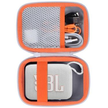 Imagem de Lebakort Capa rígida compatível com alto-falante Bluetooth portátil JBL GO 4 GO 3 (capa branca)