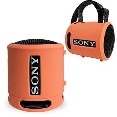 Imagem de RAWECUD Capa de silicone para alto-falante compacto portátil sem fio extra baixo Sony SRS-XB13/XB100, capa protetora para acessórios de alto-falante Sony SRS-XB13 (rosa coral)