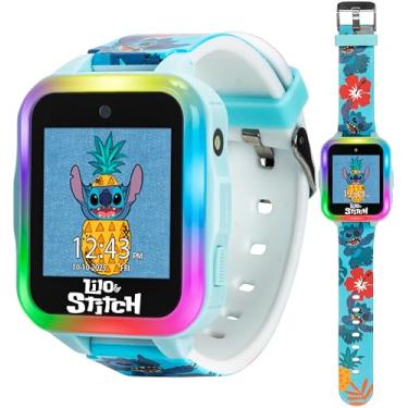 Imagem de Relógio inteligente interativo infantil Disney Stitch com tela sensível ao toque, câmera, jogos, pedômetro, gravador de voz e alarme para meninos e meninas a partir de 6 anos - Pulseira azul com