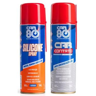 Imagem de Kit Spray Silicone E Limpa Contato Car80