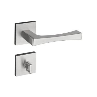 Imagem de Fechadura Vivaldi Cromado Acetinado Roseta Quadrada 40mm Pado Banheiro / Wc