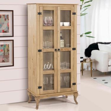 Imagem de Cristaleira Duas Portas Madeira Maciça Rústica Mel Shop Jm