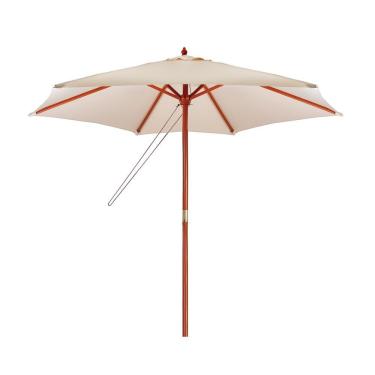 Imagem de Ombrelone Em Madeira Jardim Piscina Praia 2,4 M Mor Cor:bege Bege