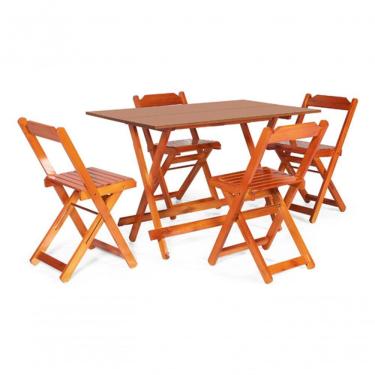 Imagem de Conjunto Mesa Dobrável 1.20 X 70 Com 4 Cadeiras