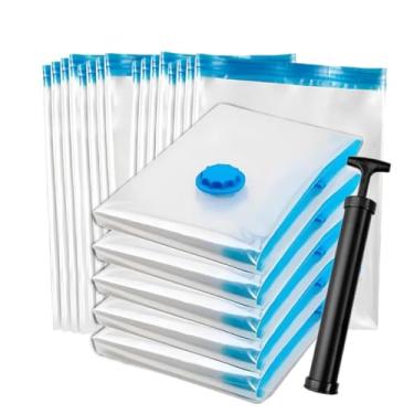 Imagem de Kit Completo: 5 Sacos Plásticos à Vácuo - Economize Espaço no Guarda-Roupa e Mala (3 Uni 40x60 NÃO Precisa Bomba)