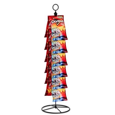 Imagem de TJ.MOREE Suporte Para Exposição De Salgadinhos, Organizador Lanches Bancada, Sacolas Com 14 Clipes, Festas, Escritório, Despensa (Preto)