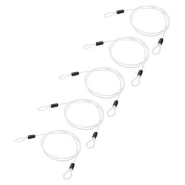 Imagem de PATIKIL Cabo de aço inoxidável revestido de vinil de 5/81.3 cm de diâmetro com laços, 5 peças de corda de fio flexível de 0,9 m (99 cm) Cadeado de cordão de segurança para iluminação de palco ao ar