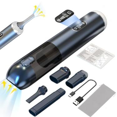 Imagem de TEZILON Aspirador De Pó Automotivo 18000Pa Com Filtro Hepa Sucção Potente, Portátil, Sem Fio, Para Veículos E Residências, Display Led, Espanador Ar Recarregável Leve, Vários Bicos Pelos Animais Est