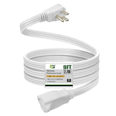 Imagem de EP Cabo De Extensão Para Aparelhos Alta Resistência 9 Pés - Calibre 14, 3 Pinos Spt-3, Ideal Condicionadores Ar, Geladeiras E Eletrodomésticos Uso Interno, Branco