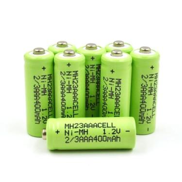 Imagem de elxjarcell Pilhas Recarregáveis (Pacote Com 8) 2/3Aaa Ni-Mh 1,2V 400Mah Para Aplicações Estáticas De Alta Potência Em Ciclomotores Elétricos, Medidores, Dispositivos Rc, Ferramentas