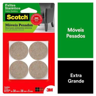 Imagem de Feltro Sintético Marrom Redondo Grande Móveis Pesados Scotch