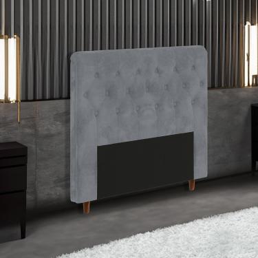 Imagem de Cabeceira para Cama Box Solteiro Portobel Marcela com Revestimento em Suede