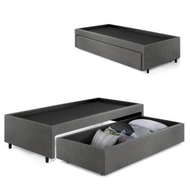 Imagem de Base Box Cama Solteirão com Gaveta Sapateira para Colchão 96x203cm mat