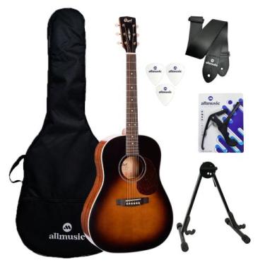 Imagem de Kit Violão Folk Cort Earth 100SSF SB Capa/Suporte/Acessórios