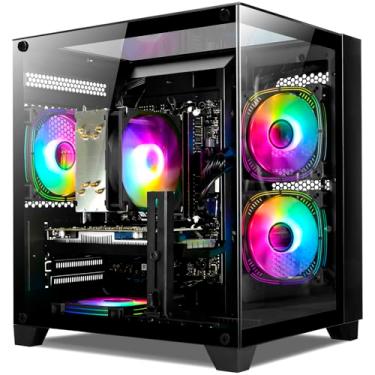 Imagem de LXZ Computador Desktop Core R7-8700F 6 core 2,5 GHz, RX7650GRE 8G, 32G DDR4 RAM, SSD NVME de 1 TB, Torre de computador pré-construído para jogos, casa e escritório (preto)