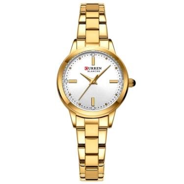 Imagem de Relógio de pulso feminino com mostrador fino design strass moda casual