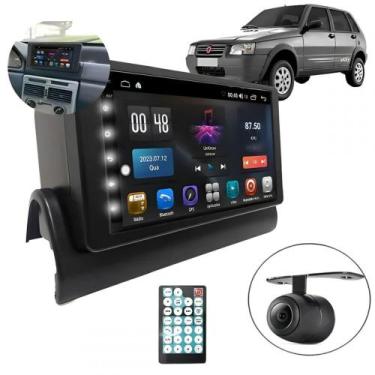 Imagem de Central Multimidia Android Auto Uno Mille Moldura + Câm - First Option