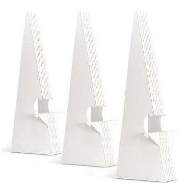 Imagem de Lineco Pacote Com 50 Cavaletes De Papelão 15", Suporte Autoadesivo Asa Dupla, Placas Exibição, Cartões, Fotografias, Folhetos, Pôsteres, Projetos Artesanato, Branco